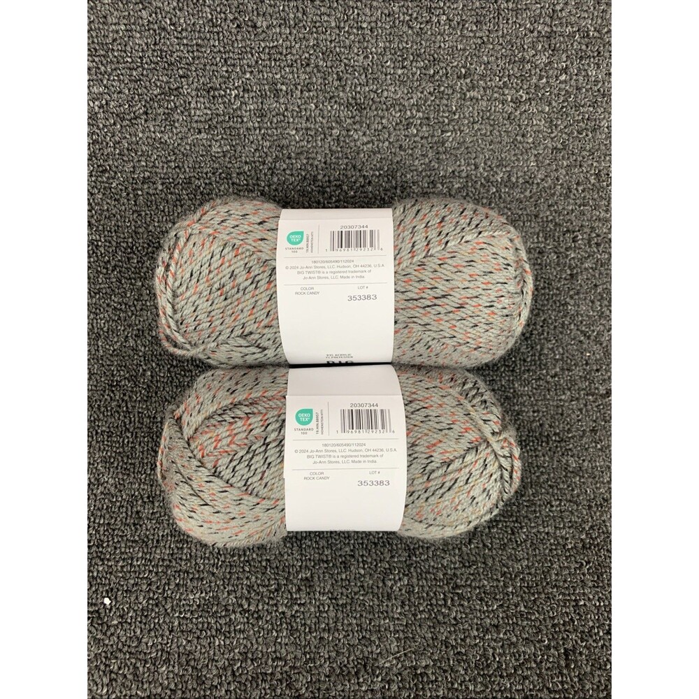 Lot Of 2 Big Twist Jellybean, Colorway Rock Candy, NEW 218.7yds Ea, 3.5oz - Picture 4 of 5